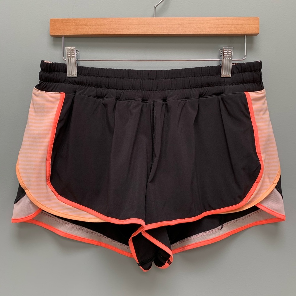 lululemon athletica Black and Orange Athletic Shorts